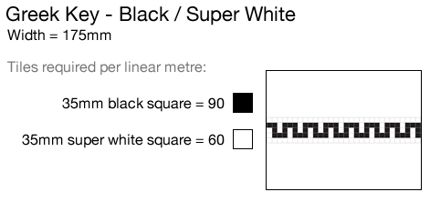 Greek Key - Black/Super White