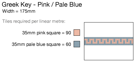 Greek Key - Pink/Pale Blue